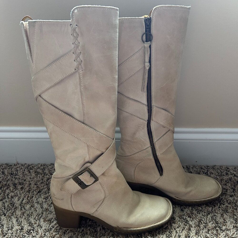 Dr. Martens Cream Heeled Boots